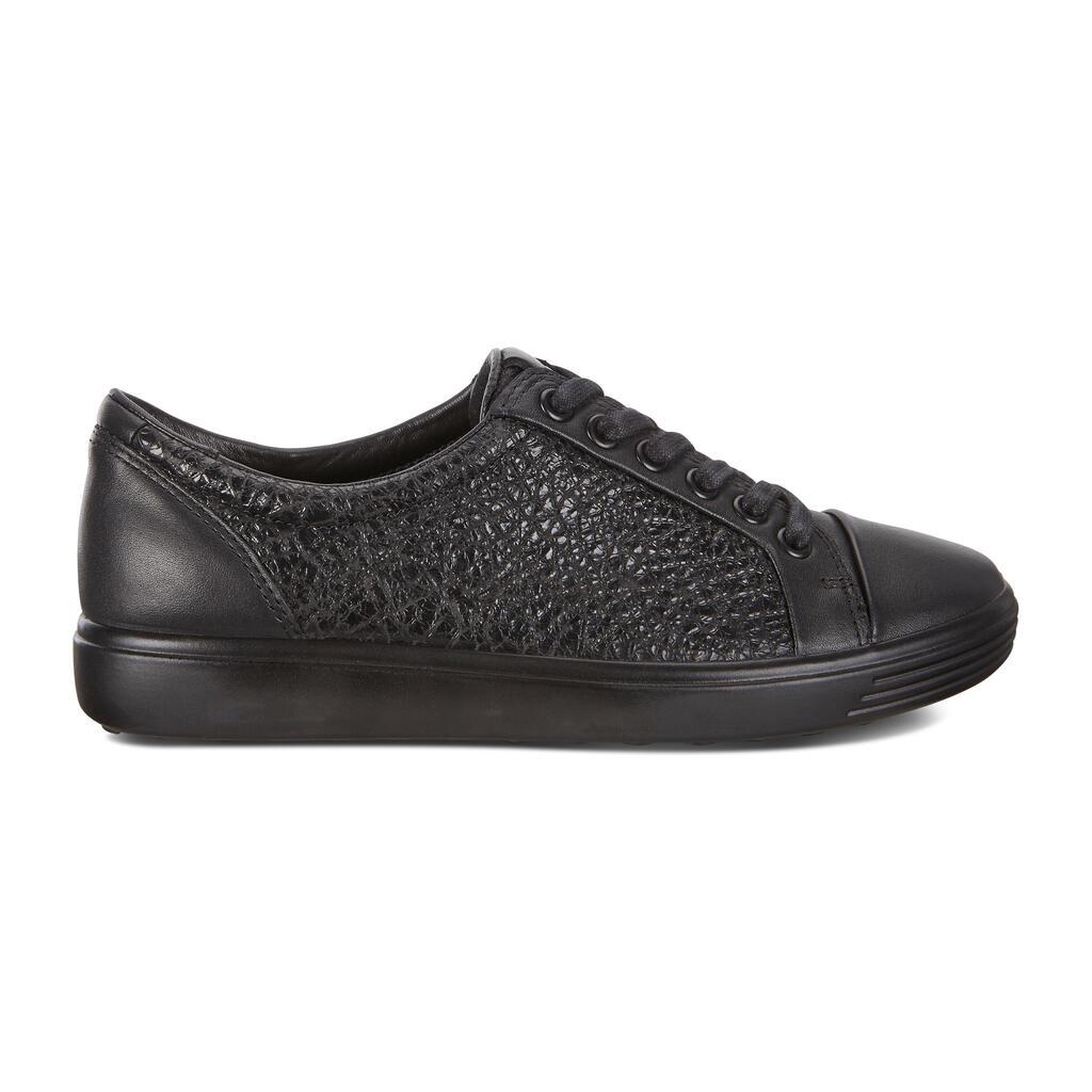 Ecco Soft 7 Lace Womens Sneakers In Black Sale - India PUB-584917